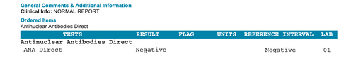 ANA Screen - SAMPLE REPORT OF NORMAL RESULT